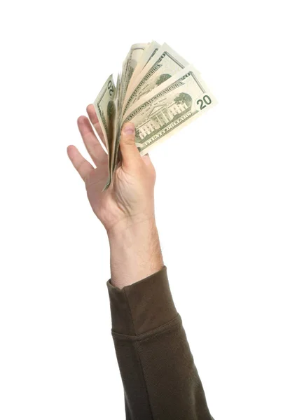 有金钱的手被白色的背景隔开 图库照片 C Petrkurgan 有金钱的手被白色的背景隔开 图库照片 C Petrkurgan