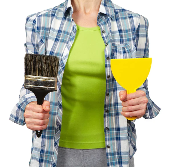 Woman with a brush — Stock Photo, Image