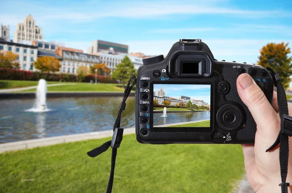 Autumn in Montreal. Reflex camera — Stock Photo, Image