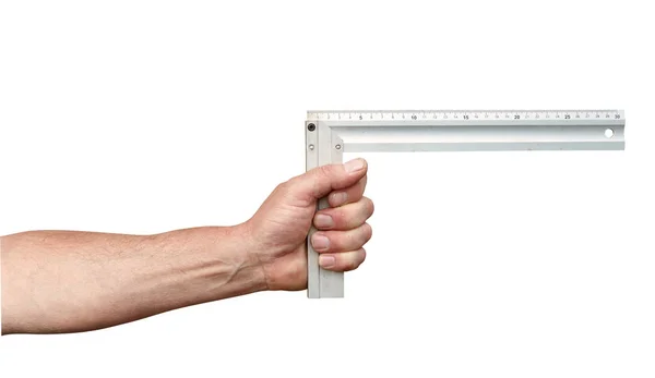 Hand with ruler — Stock Photo, Image