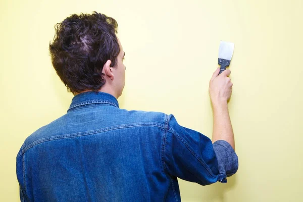 Contractor plasterer. Construction — Stock Photo, Image