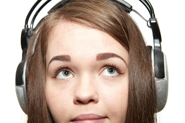 Happy girl listening to the music — Stock Photo, Image