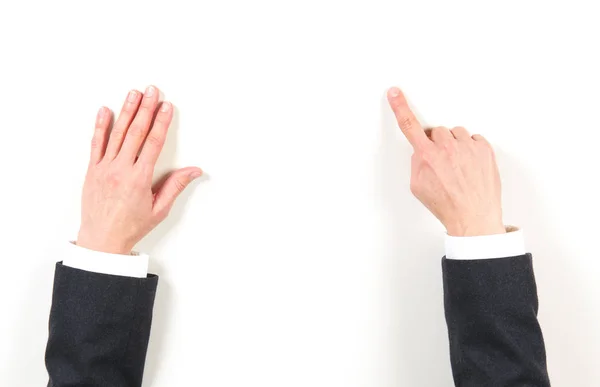 Handen zakenvrouw en gebaren — Stockfoto