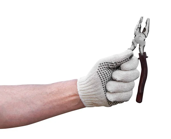 Hand with pliers — Stock Photo, Image