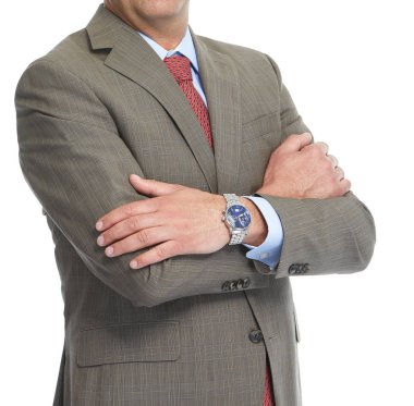 Beyaz arka planda bir iş adamı