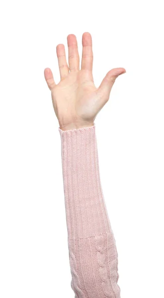 Руки з жестами ізольовані на білому тлі — стокове фото