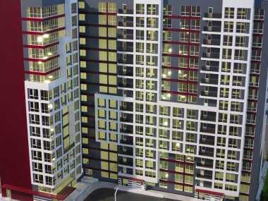 Soyut modern konut mimari konsepti