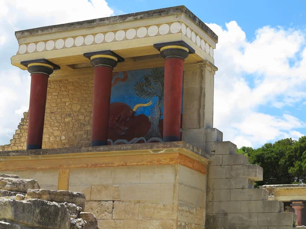 Reruntuhan Istana Minoa Knossos di Heraklion, Yunani — Stok Foto