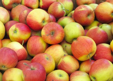 Organik elma kırmızı ve sarı arka plan