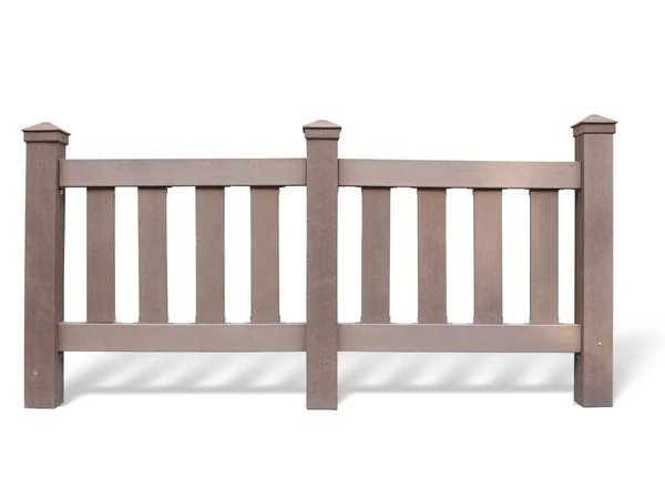 Wooden fence at ranch isolated over white — Stock Photo, Image