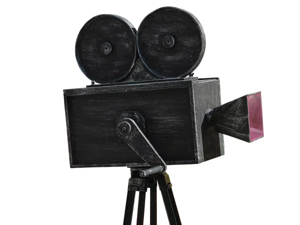 빈티지 영화 카메라 블랙 모델 흰색 절연 — 스톡 사진