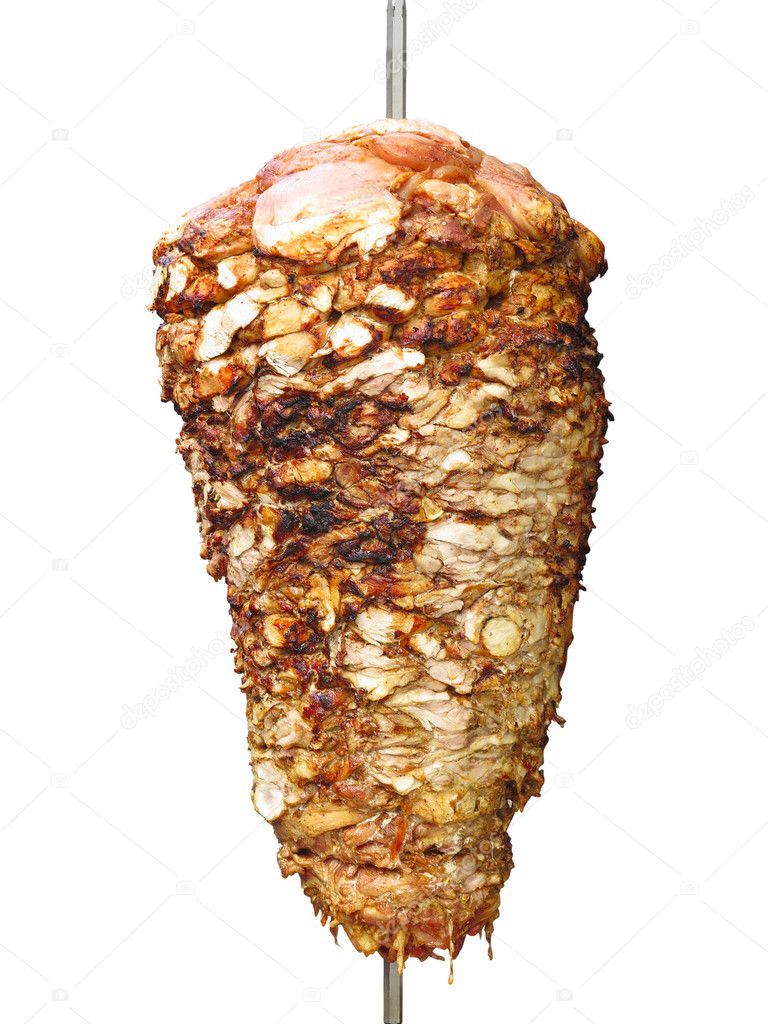 Turkish donner kebab isolated over white