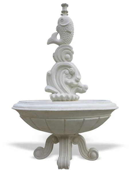 Класичний кам'яний фонтан ізольований над білим — стокове фото