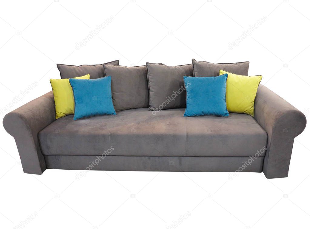 Grey Sofa Furniture With Colored, What Color Cushions For Grey Sofa
