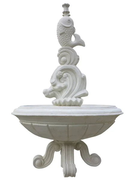 Wanny klasyczne kamienna fontanna na białym tle nad białym — Zdjęcie stockowe