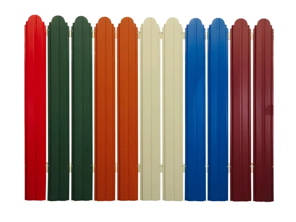 Bright colorful fence isolated on white background — Stock Photo, Image