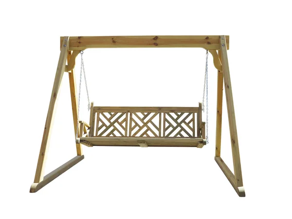 Wooden garden swing isolated on white background — Stock Photo, Image