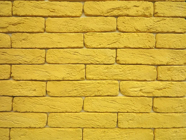 Nouveau mur de briques jaune texture fond grunge — Photo