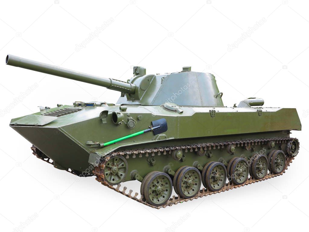 Russian green infantry fighting vehicle isolated