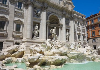 Trevi çeşme Barok mimarisi ve Simgesel Yapı Roma, İtalya.