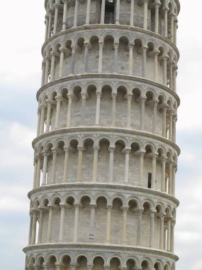 Leaning Tower of Pisa Mimari ayrıntılar Katedrali Duomo yakınındaki 