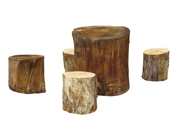 Садовая мебель из деревянного бревна — стоковое фото