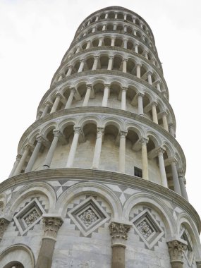 Leaning Tower of Pisa Mimari ayrıntılar Katedrali Duomo yakınındaki 