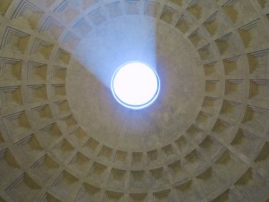 Pantheon ile görünür bir lig içinde görüldüğü gibi antheon kubbe