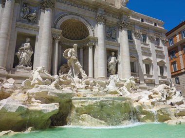 Trevi çeşme Barok mimarisi ve Simgesel Yapı Roma, İtalya.