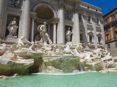 Trevi çeşme Barok mimarisi ve Simgesel Yapı Roma, İtalya.