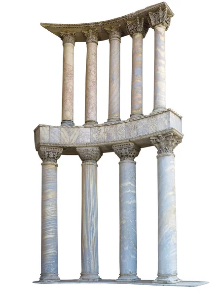 古柱廊大理石石柱在白色 backgro 上的分离 — 图库照片