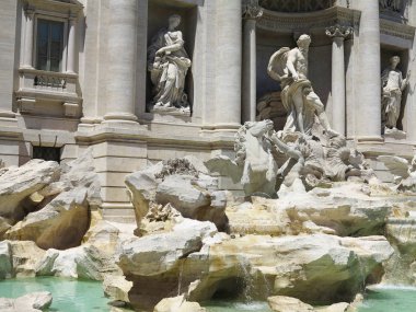 Trevi çeşme Barok mimarisi ve Simgesel Yapı Roma, İtalya.