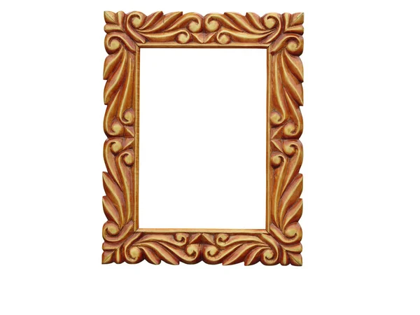 Oude houten frame voor schilderijen of Foto's geïsoleerd op wit — Stockfoto