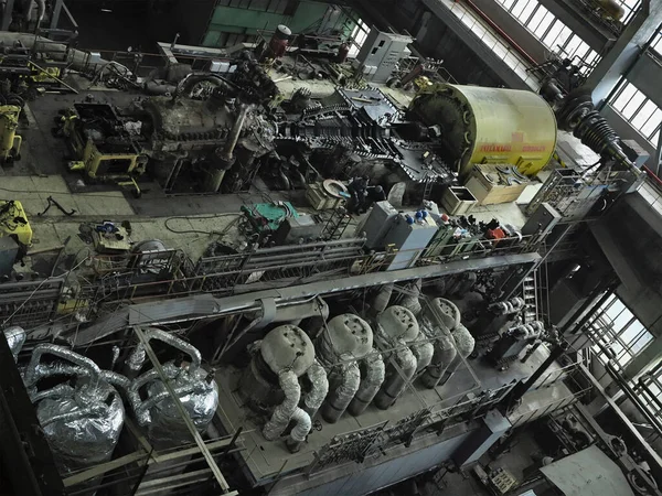 2020 Moldavien Chisinau Kraftgenerator Ångturbin Reparation Maskiner Rör Rör Vid — Stockfoto