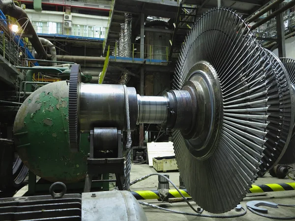 Turbine Vapeur Générateur Énergie Cours Réparation Machines Tuyaux Tubes Une — Photo