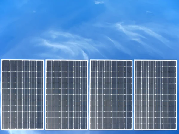 Panel Solar Energía Sobre Fondo Cielo Azul Concepto Alternativo Energía — Foto de Stock