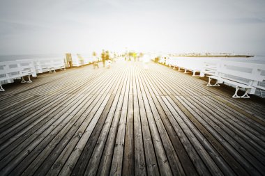 ahşap iskele Sopot, Polonya.