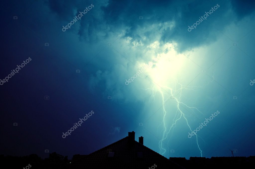 Lightning hit the house. Stock Photo by ©satariel 125416842