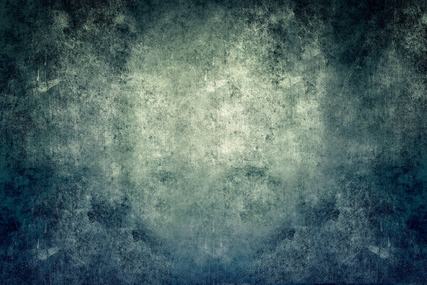 Blue old vintage grunge dark wall background.