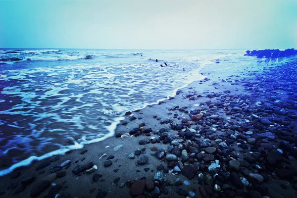 추운 바다 또는 바다 파도. 스톡 사진