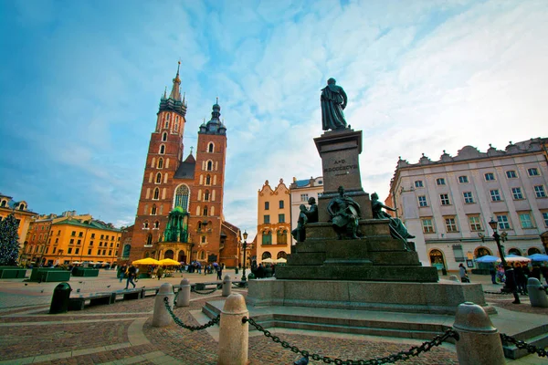 Krakkó, Lengyelország. Fő tér Stock Fotó