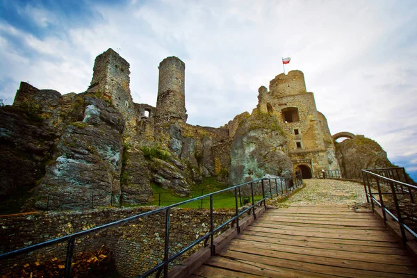 Ruins of the old medieval castle. 로열티 프리 스톡 사진