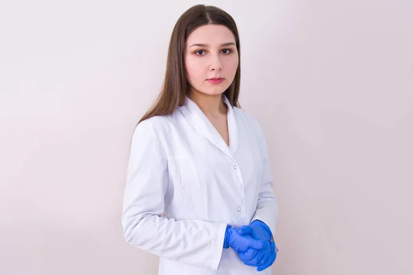 Kobieta Rękawiczkach Ochronnych Higiena Zdrowie — Zdjęcie stockowe