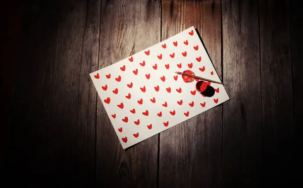 Acuarela pintada a mano corazones rojos — Foto de Stock