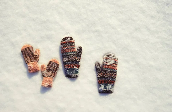 Karda donmuş eldivenler — Stok fotoğraf