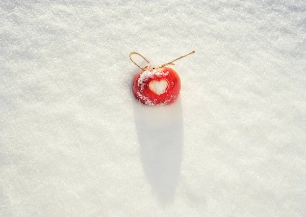 Apple en la nieve — Foto de Stock