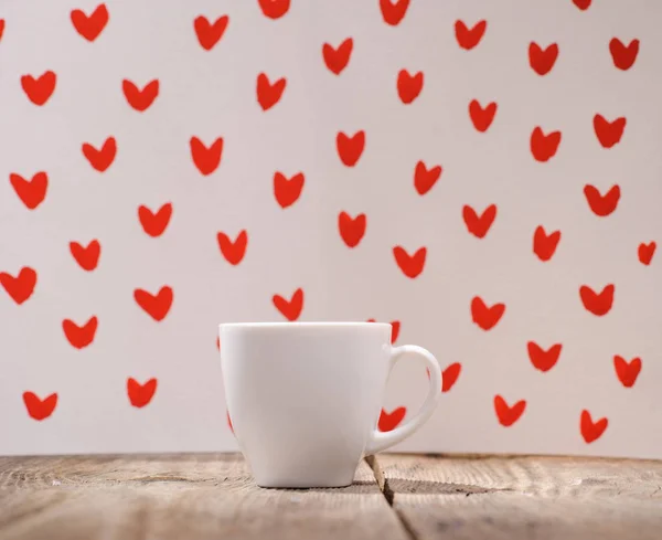 Taza de café en el fondo del corazón — Foto de Stock