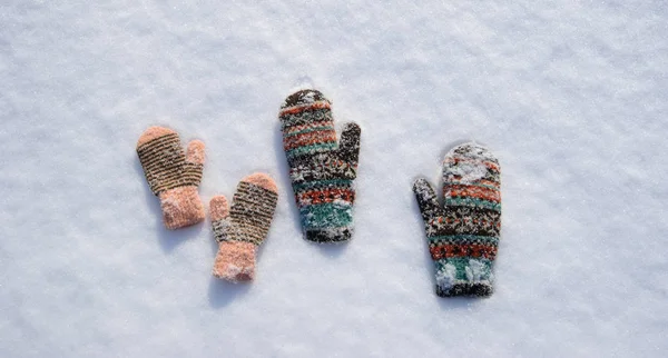 Zmrazené palčáky na sněhu — Stock fotografie
