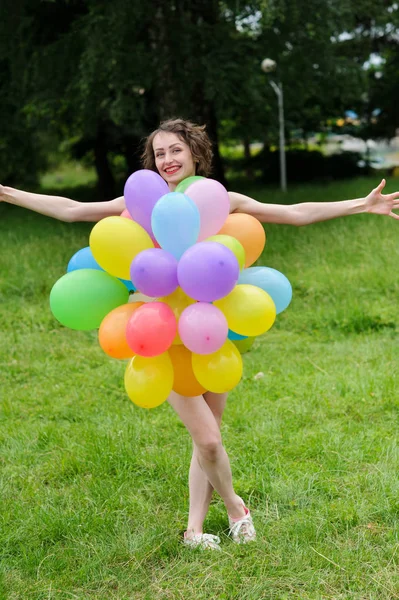 Chica con globos — Foto de Stock