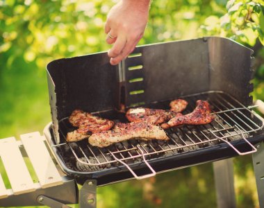 Barbekü ızgara et çeşitli türleri ile